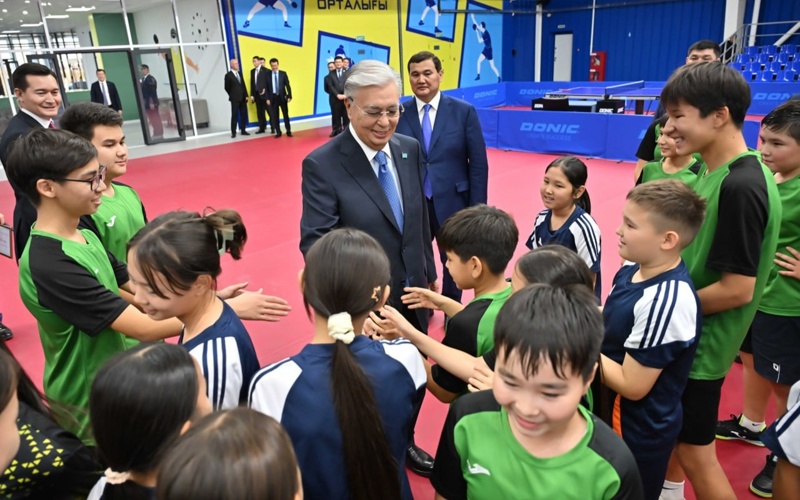 Современный Центр настольного тенниса в Кызылорде: Токаев осмотрел спортобъект р