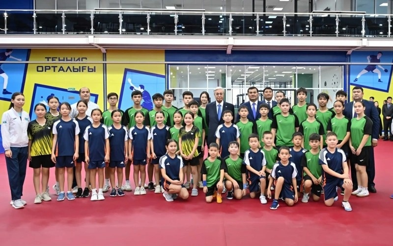 Modern table tennis center in Kyzylorda: Tokayev examines sports facility  Modern table tennis center in Kyzylorda: Tokayev examines sports facility