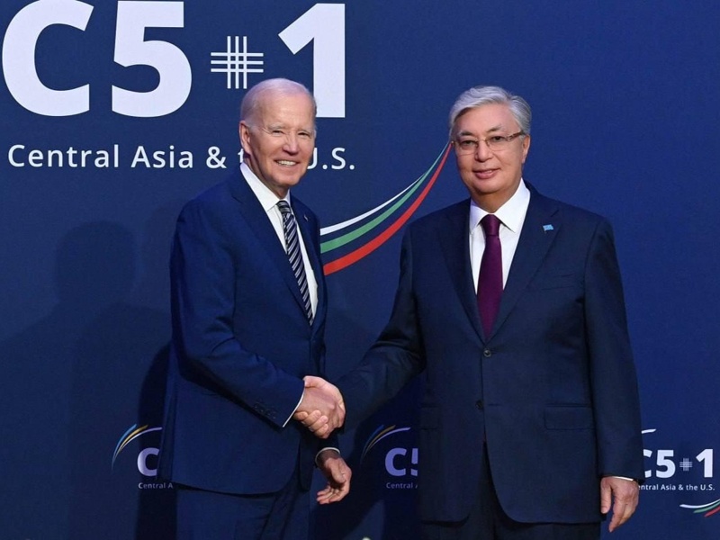 Joe Biden and Kassym-Jomart Tokayev Joe Biden and Kassym-Jomart Tokayev