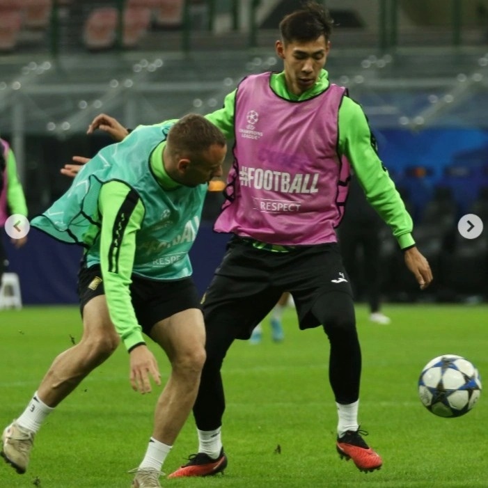 Kairat holds pre-match training at Milan’s San Siro stadium