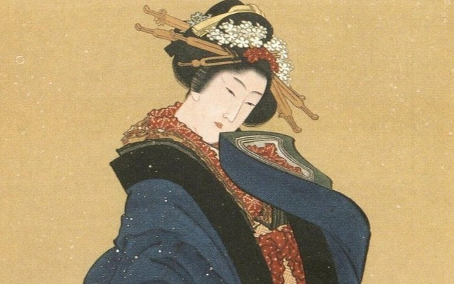 Hokusai's painting of woman sells for record 621 mil. yen at auction