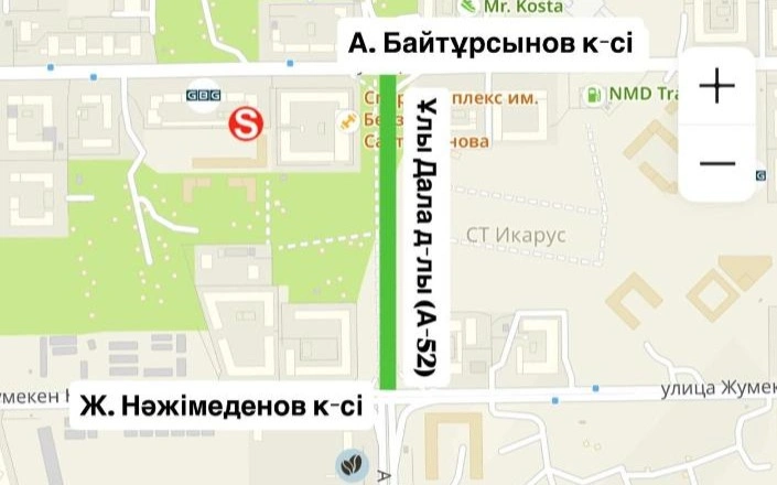 Елордадағы Ұлы Дала даңғылының жаңа учаскесіндегі жол ашылды