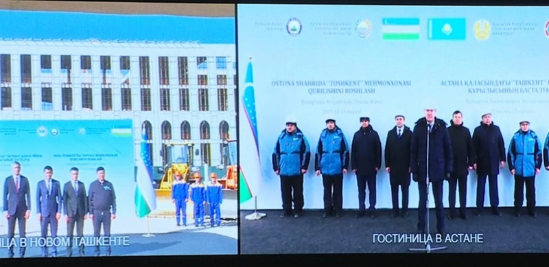 Қазақстан мен Өзбекстан президенттері бірлескен жобаларды іске қосу рәсіміне қатысты Қазақстан мен Өзбекстан президенттері бірлескен жобаларды іске қосу рәсіміне қатысты