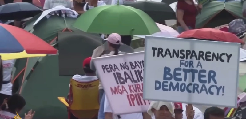 Philippines, flood-fund, natural disasters, protest