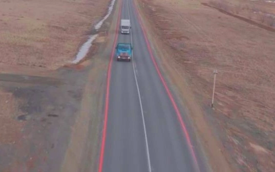 красная сигнальная линия, дорога, трасса