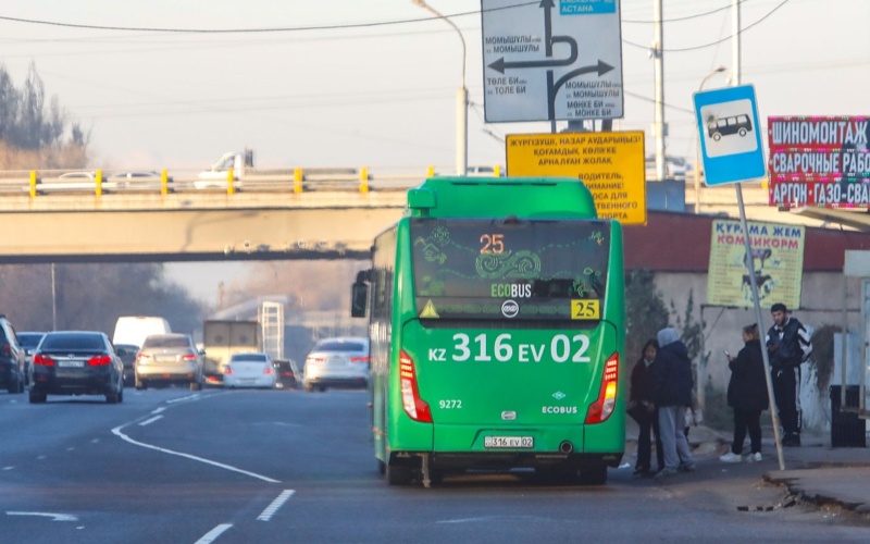 автобус, көлік, жолдар, Алматы