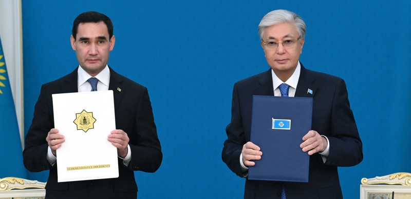 по итогам переговоров Казахстан и Туркменистан подписали совместное заявление