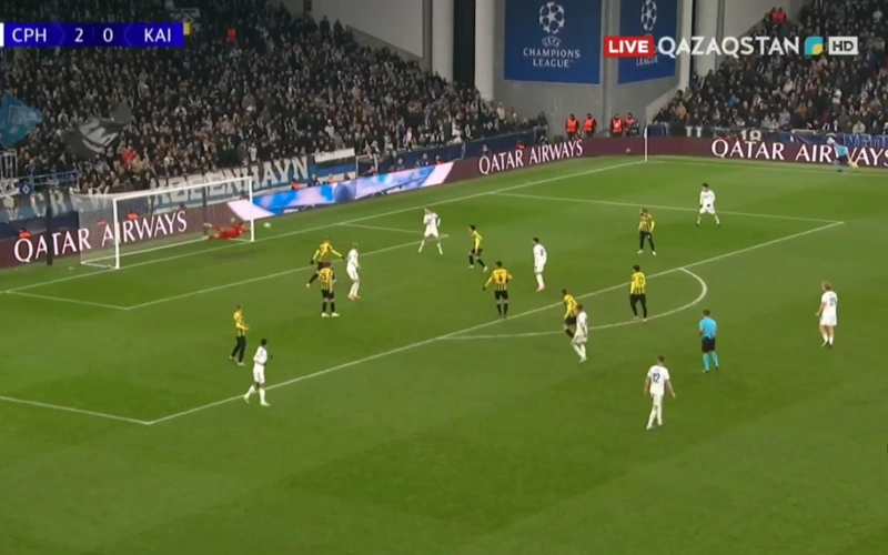 «Копенгаген» забил третий гол в ворота «Кайрата»