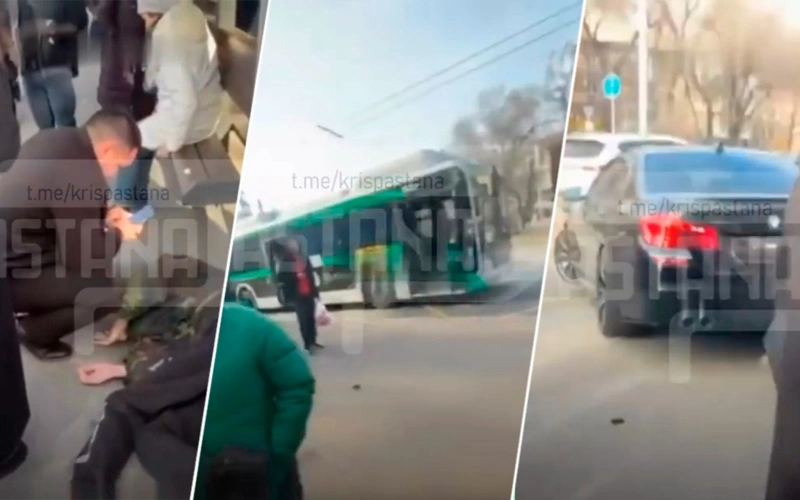 Двух человек сбили на автобусной остановке в Алматы