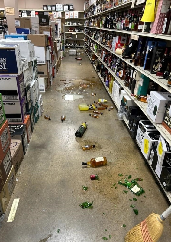 Raccoon wrecks liquor store and passes out Raccoon wrecks liquor store and passes out