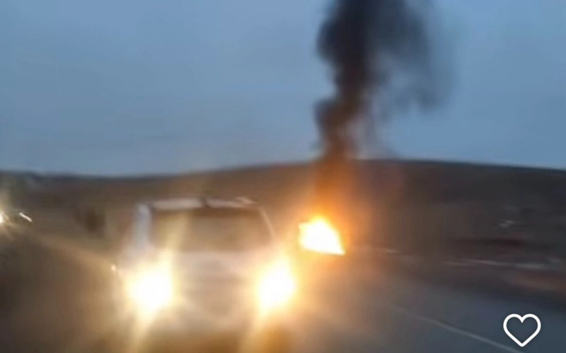 Қарағанды облысында инкассатор көлігі отқа оранды