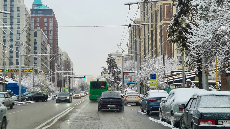 ауа райы, погода, снег, қар, дорога, жол, автобус