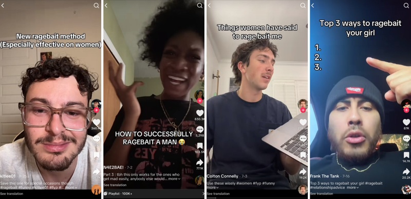 Rage bait, blogers, social media, Tik Tok