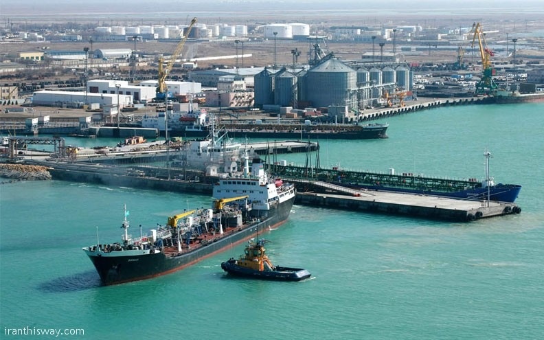 Iran’s Bandar Abbas port and Kazakhstan’s Aktau Iran’s Bandar Abbas port and Kazakhstan’s Aktau