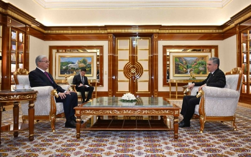 President Kassym-Jomart Tokayev arrives in Ashgabat