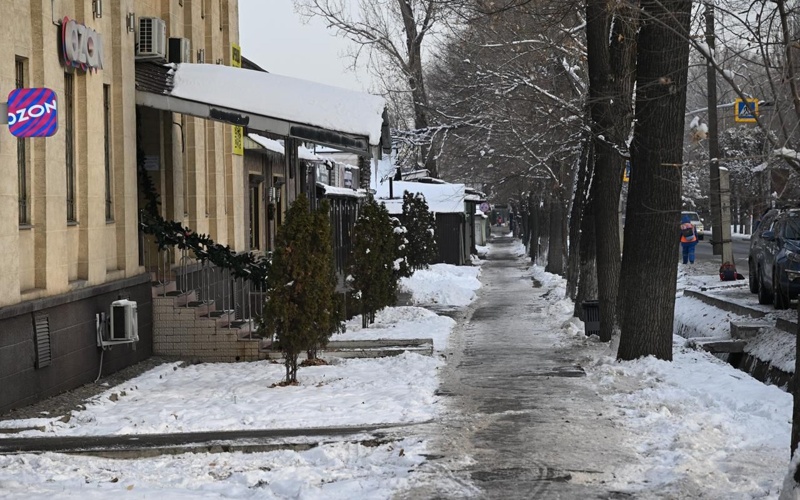 Алматы зима улицы