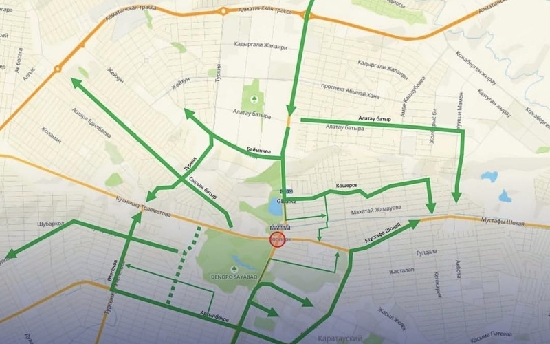 Shymkentte Báıdibek bı dańǵyly men Tólemetov kóshesiniń qıylysy jartylaı jabylady Shymkentte Báıdibek bı dańǵyly men Tólemetov kóshesiniń qıylysy jartylaı jabylady