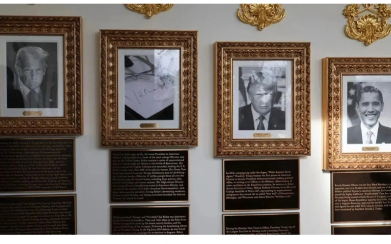 В Белом доме развесили таблички, высмеивающие экс-президентов США