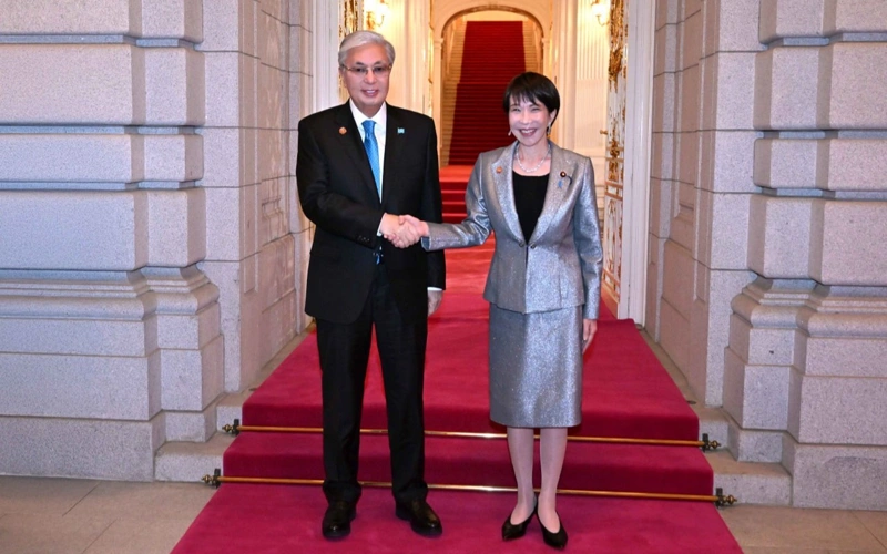 Президент Казахстана прибыл на официальный прием в честь глав стран ЦА в Токио