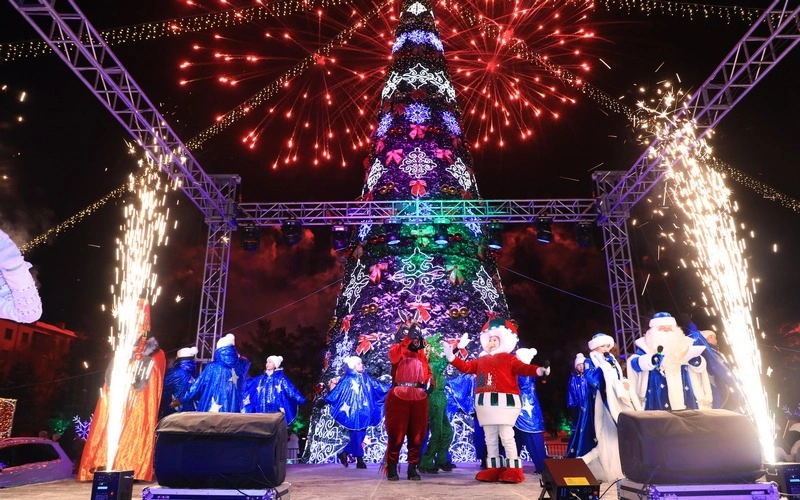 Новогоднюю елку зажгли в Караганде