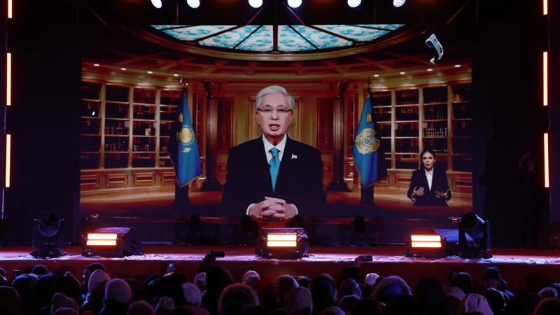 President’s New Year address aired live on LED screens nationwide