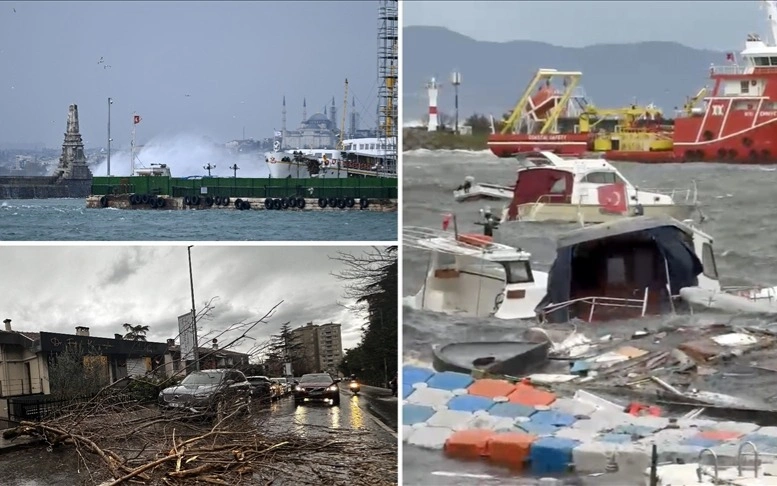 Шторм и проливные дожди парализовали жизнь в Стамбуле