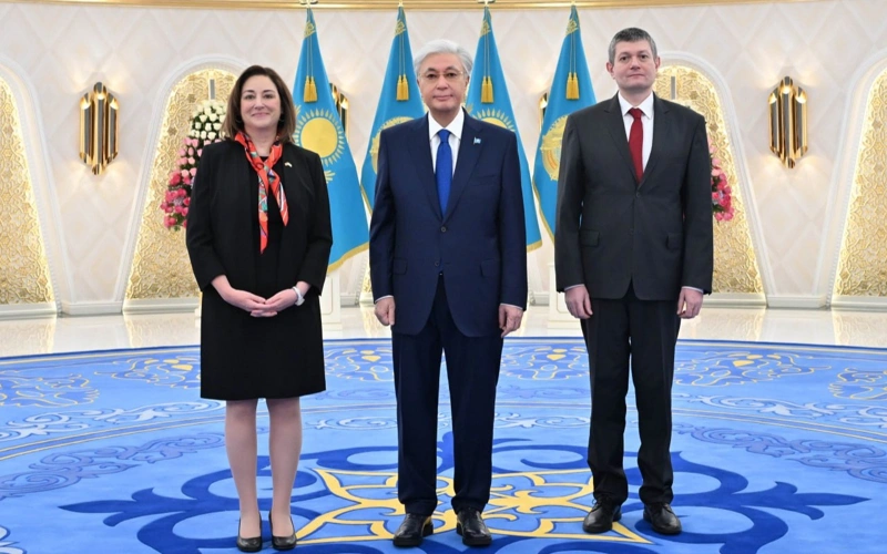 U.S. and Bulgarian ambassadors deliver credentials to Kazakh President