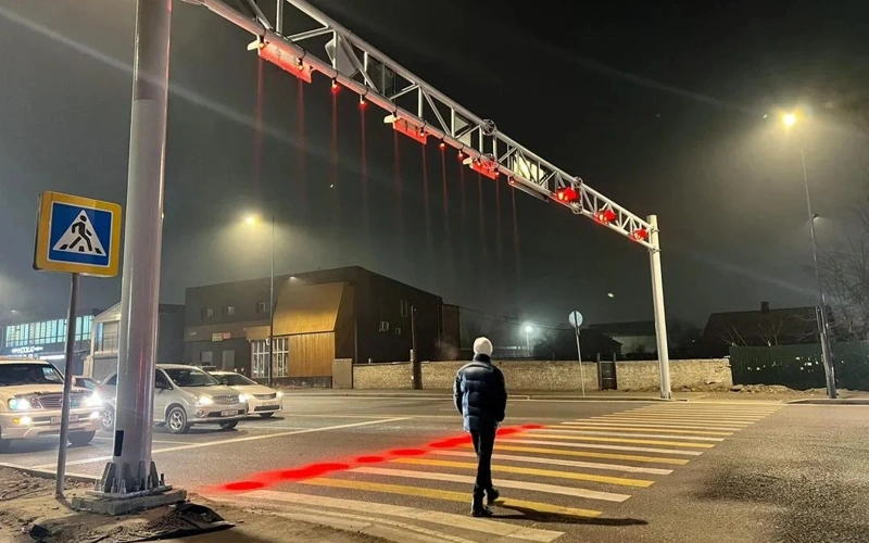 Laser pedestrian crossing lights installed in Bishkek
