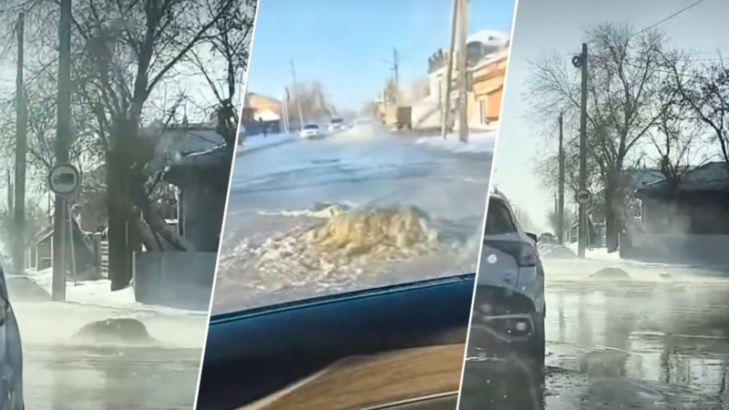 Pavlodardyń qaq ortasynda qubyr jarylyp, birneshe kósheni sý basty