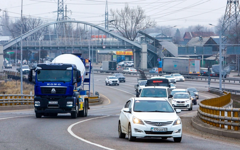 дорога, развязка, автомобили, жол, көлік, грузовые машины