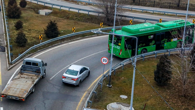 дорога, развязка, автомобили, жол, көлік, трасса, автобус