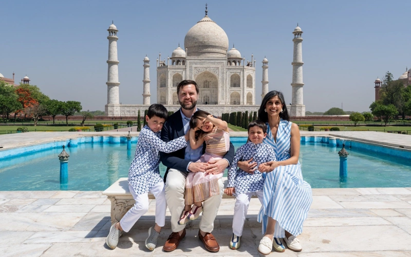 JD and Usha Vance with kids
