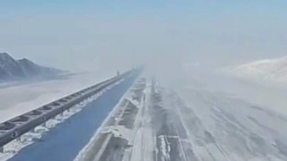 Снегопад в горах Жамбылской области 
