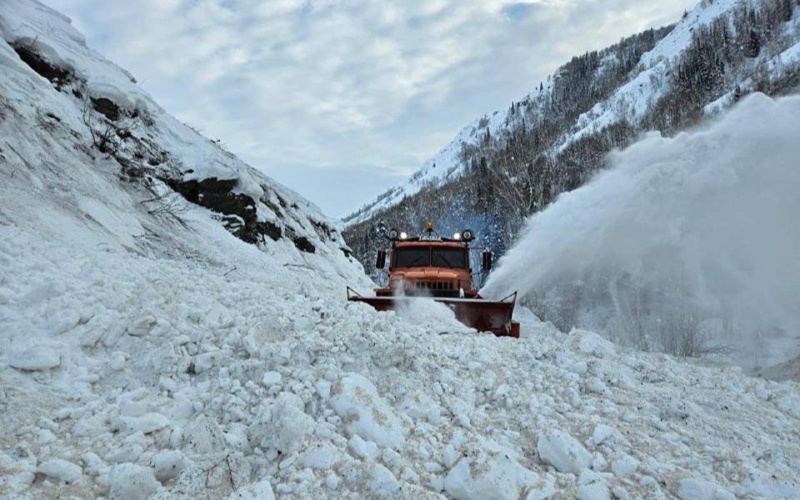 лавины, горы зимой