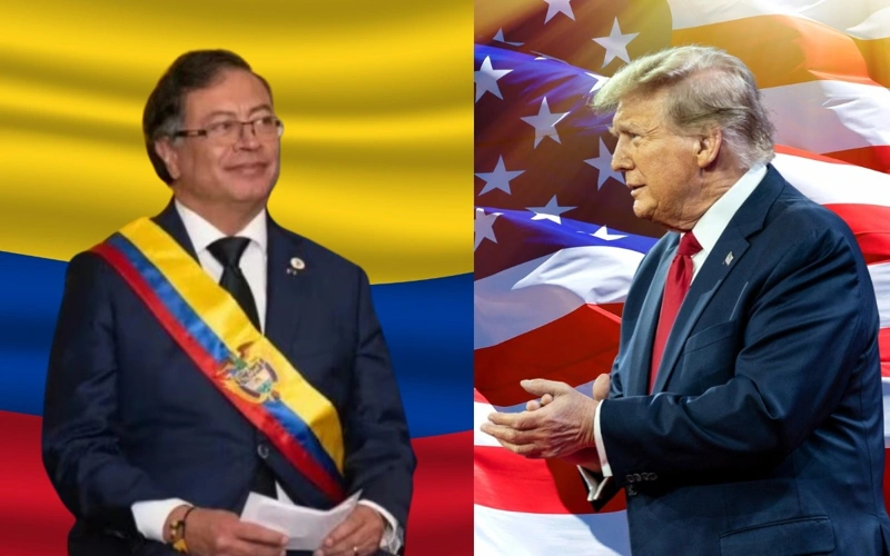 U.S. President Donald Trump and Colombian President Gustavo Petro 