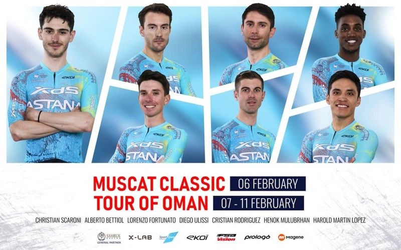 XDS Astana announces rider roster for Muscat Classic and Tour of Oman 2026