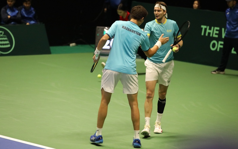 Kazakhstan wins first set of Davis Cup playoff doubles match against Monaco