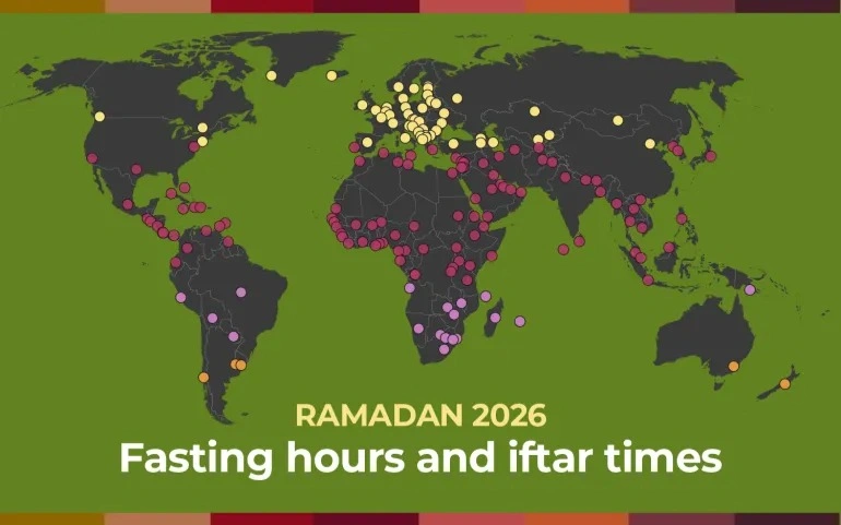 Ramadan 2026: Fasting hours, suhoor and iftar times around the world