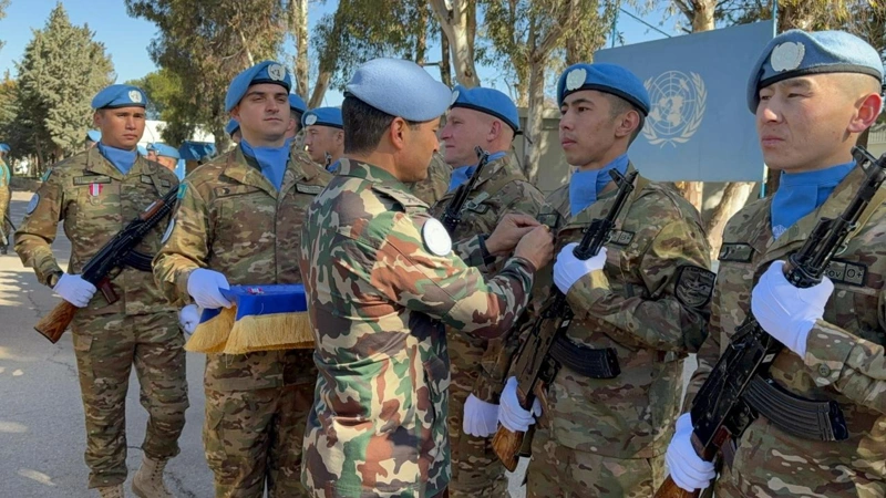 哈萨克斯坦驻戈兰高地维和官兵荣获联合国和平勋章
