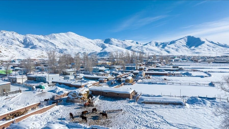 A village in Turgun Town of Fuyun County in Altay Prefecture, northwest China's Xinjiang Uyghur Autonomous Region