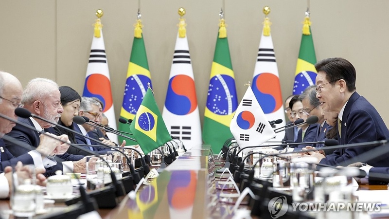S. Korea's Lee, Brazil's Lula agree to elevate bilateral ties to strategic partnership