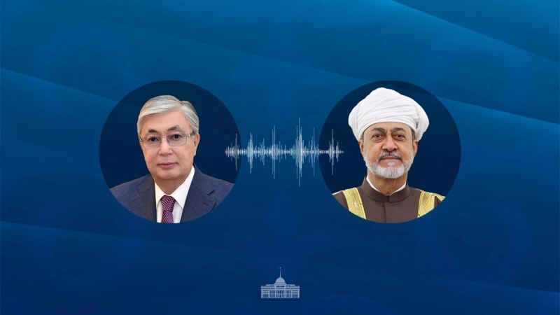 Kassym-Jomart Tokayev and Sultan Haitham bin Tariq Al Said of Oman