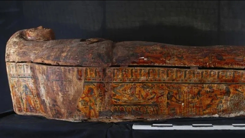 Painted sarcophagi of temple chanters discovered in Egypt's Luxor