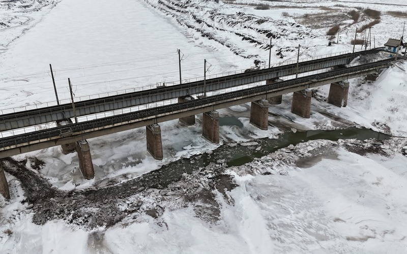 Паводки в Акмолинской области с дрона