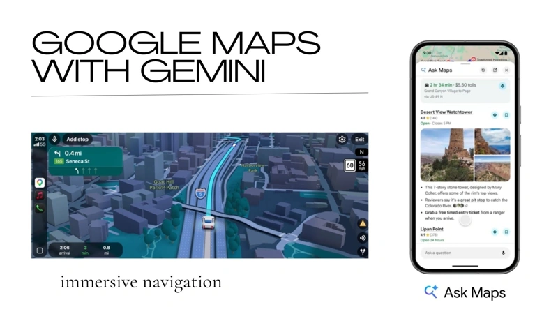 Google Maps adds AI chat feature and major navigation upgrade