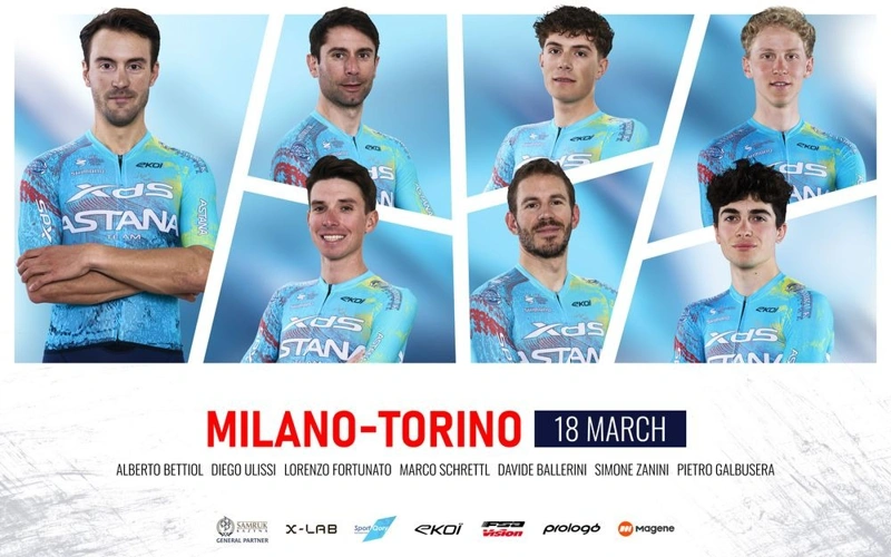 XDS Astana reveals roster for Milano-Torino 2026