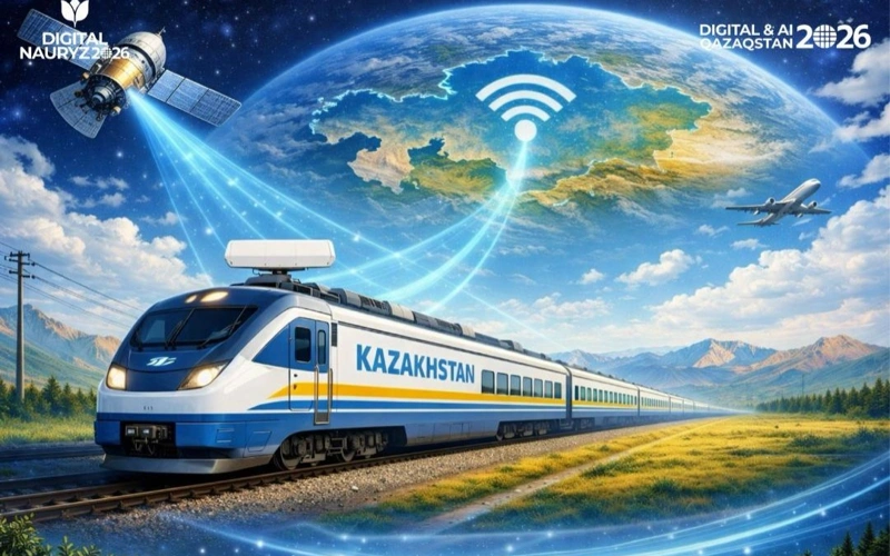 В Казахстане расширяется внедрение спутникового интернета в поездах