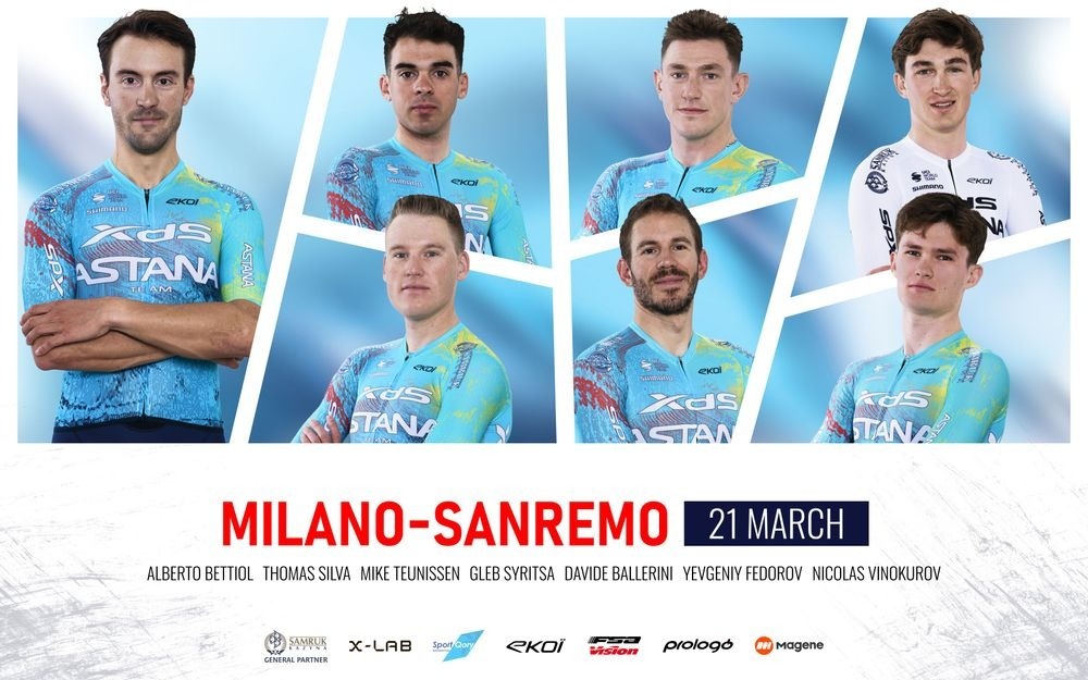 XDS Astana announces rider roster for Milano-Sanremo 2026