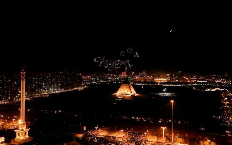 Spectacular drone show celebrates Nauryz in Kazakh capital