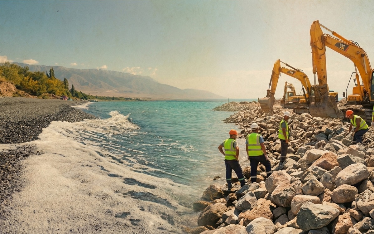 Миллиардтар жұмсалған Алакөл: жағалауды бекіту жұмыстары қалай жүріп жатыр
